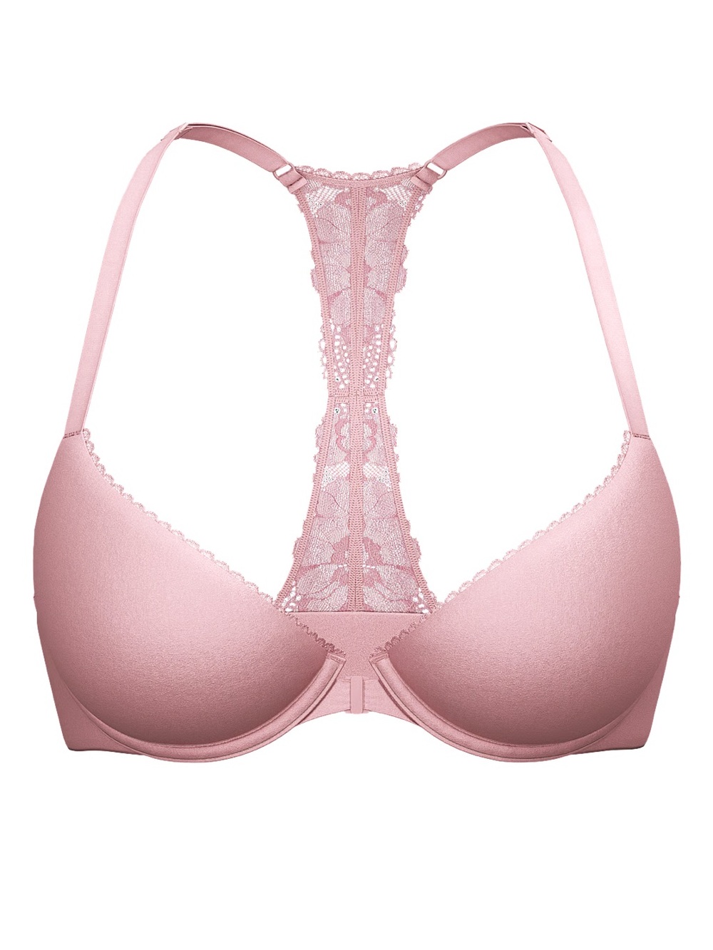 VICTORIAS SECRET Body By Victoria Lightly Lined Racerback Demi Bra 34DD Front